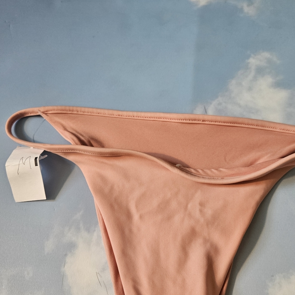 Coral Pink High Leg Bikini Bottom Brazilian Bikini Bottom - Picture 3 of 10